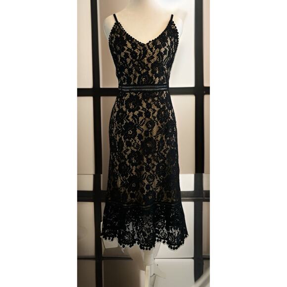 VTG Y2K Black Lace Overlay Dress Romantic Whimsygoth Sexy Vixen Cocktail Sz 10 - Picture 9 of 16